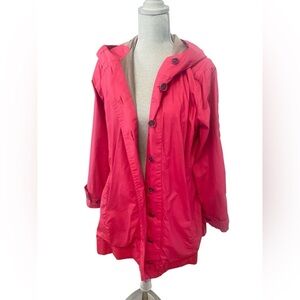 AVACO Irish Pink Women's Hooded Rain Jacket size Large